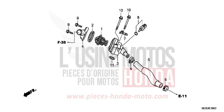 THERMOSTAT for NC700X Dual Cluth ABS PEARL SUNBEAM WHITE (NHA66) from 2012